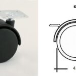 Kolečko plast s plot. 42mm černé s brzdou, 25kg 2 Kolečko plast s plot. 42mm černé s brzdou, 25kg 2