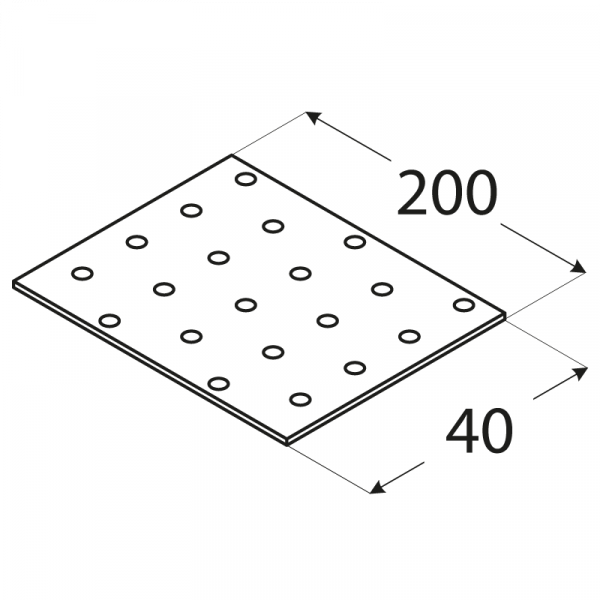 PP28 - destička perforovaná 40x200x2,0 mm 1