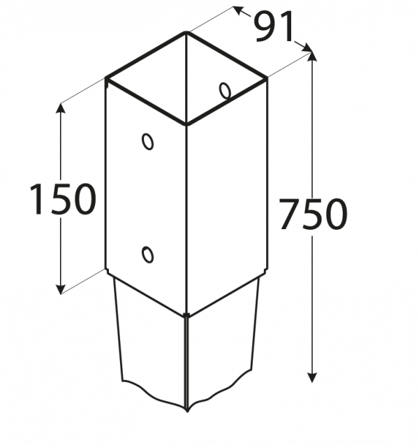PSG 90/750 (91*750*2) Patka sloupku 90 k zarážení 2