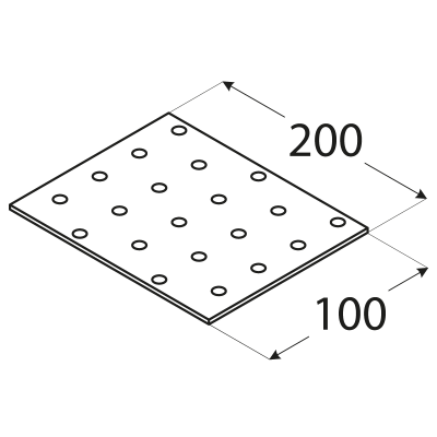 PP12 – destička perforovaná 200x100x2,0 mm
