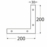 NA2 - rohovnik 200x200x30x3,0 mm 1 NA2 - rohovnik 200x200x30x3,0 mm 1