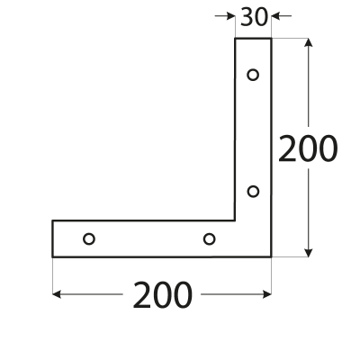 NA2 – rohovnik 200x200x30x3,0 mm