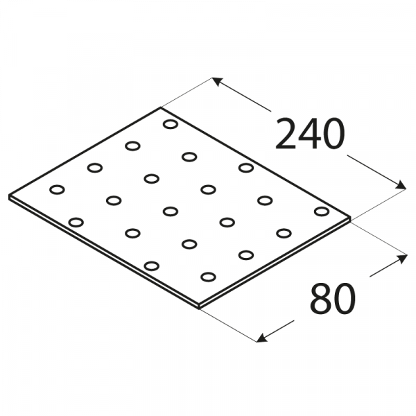 PP10 - destička perforovaná 240x80x2,0 mm 1