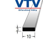 Lišta dřevěná H 1003 1000mm 1