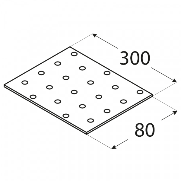 PP11 - destička perforovaná 300x80x2,0 mm 1