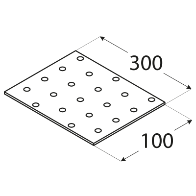 PP15 – destička perforovaná 300x100x2,0 mm