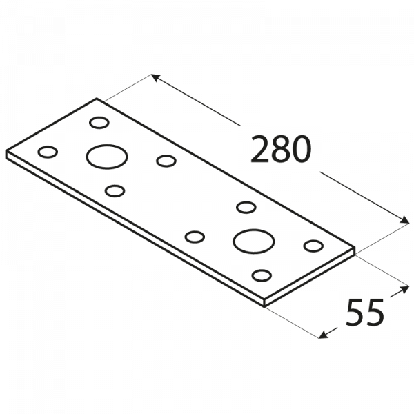 LP4 - spojka plochá 280x55x2,5 mm 1