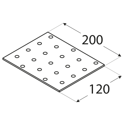 PP18 – destička perforovaná 200x120x2,0 mm
