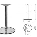 Stol.noha centralni 735*60mm /380mm chrom 7