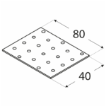 PP1 - destička perforovaná 80x40x2,0 mm 1 PP1 - destička perforovaná 80x40x2,0 mm 1