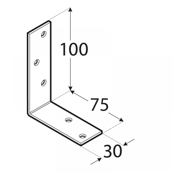 KB1 - úhelník trámový 100x75x30x3,0 mm 1