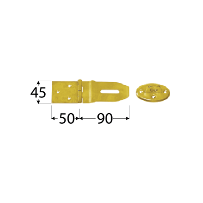 ZZP 50  Závěs zamykací jednoduchý 140x45x1,5 mm