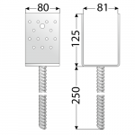 PSS 80 Patka sloupku 81x125x80x4,0 1
