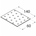 PP5 - destička perforovaná 140x60x2,0 mm 1