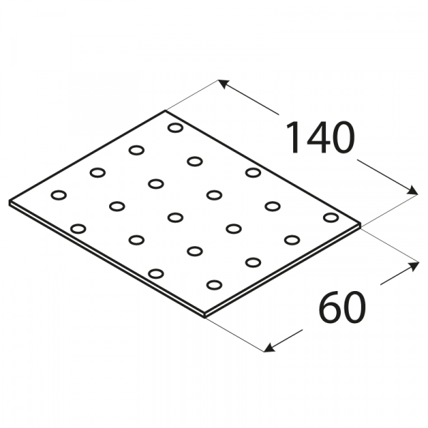 PP5 - destička perforovaná 140x60x2,0 mm 1