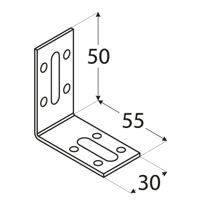 KRD 1 – úhelník stavitelný 50x55x30x2,0 mm