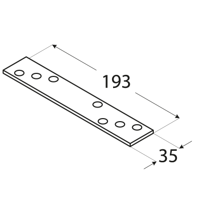 LG2 – spojka tlustá 193x35x4,0 mm