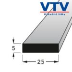 Lišta dřevěná H 2505 BK 900mm 1