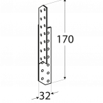 LK2 - krokvová spojka pravá 32x170x2,0 mm 2