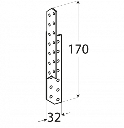 LK2 – krokvová spojka pravá 32x170x2,0 mm