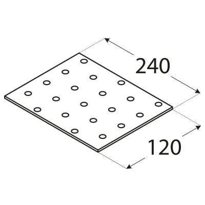 PP19 – destička perforovaná 240x120x2,0 mm