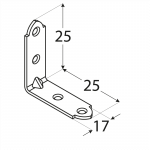 KWO 1/KW 25 - úhelník úzký25x25x17x1,5 mm (zinc coated) 3