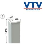 Lišta dřevěná rohová 4040 folie Bílá 145cm 3