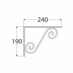 WOZ 240 HB konzole dekorativní kovaná 240x190 gradovaná černá 4