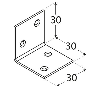 KSO 1 – úhelník široký (zinc coated) 30x30x30x1,5 mm