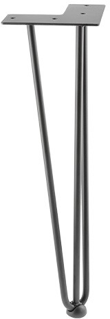 Noha hairpin ARTO s kluzákem, 3 ramena, 12 x 711 mm, černá