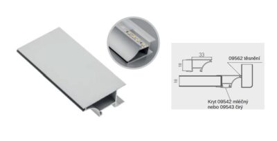 LED profil AL (DTD 18mm) věncový stříbrný 2 m