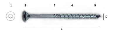Vrut HS-easy PRO samorez stříbrný 3,5*40mm  (200ks/bal) 4001221616076