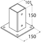 PSP 100 (101*101*150*2) Patka sloupku 100 se čtvercovou základnou