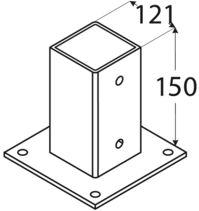 PSP 120 (121*121*200*2) Patka sloupku 120 se čtvercovou základnou