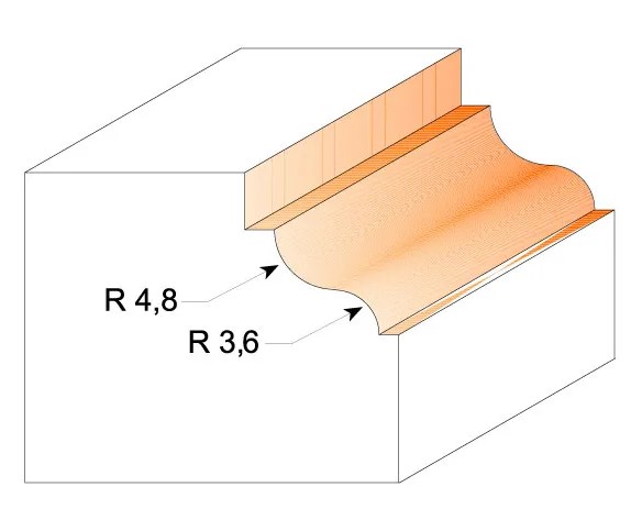 C94732511 C947 Profilová fréza s ložiskem - R4,8-3,6 D34,2x13 S=8 HW