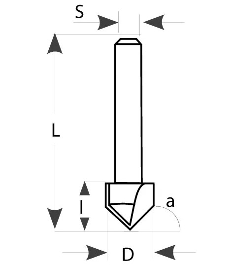 M115-12781 M115 Fréza na V-drážku - D12,7x12,7x52,7 S=8 HW