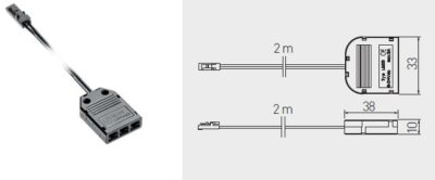 Konektor pro LED s rozdělovačem 3x mini AMP konektor, 2m kabel