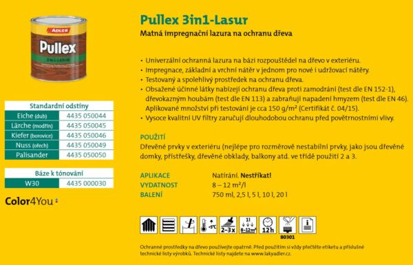 ADLER Pullex 3v1 lazura modrin 2,5l