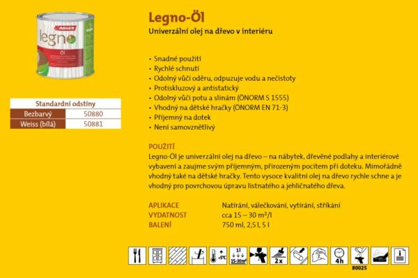 ADLER Legno olej interierový bezbarvy 0,75l