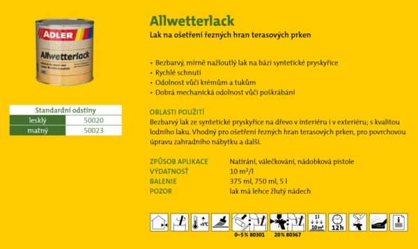 ADLER Allwetterlack mat ochrana reznych hran  0,375L
