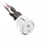 Spínač kolébkový BÍLÝ 23mm 12V/36W, 24V/72W, 3A, kabel 1,4m, mini AMP