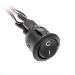 Spínač kolébkový černý 23mm 12V/36W, kabel 1,4m, mini AMP