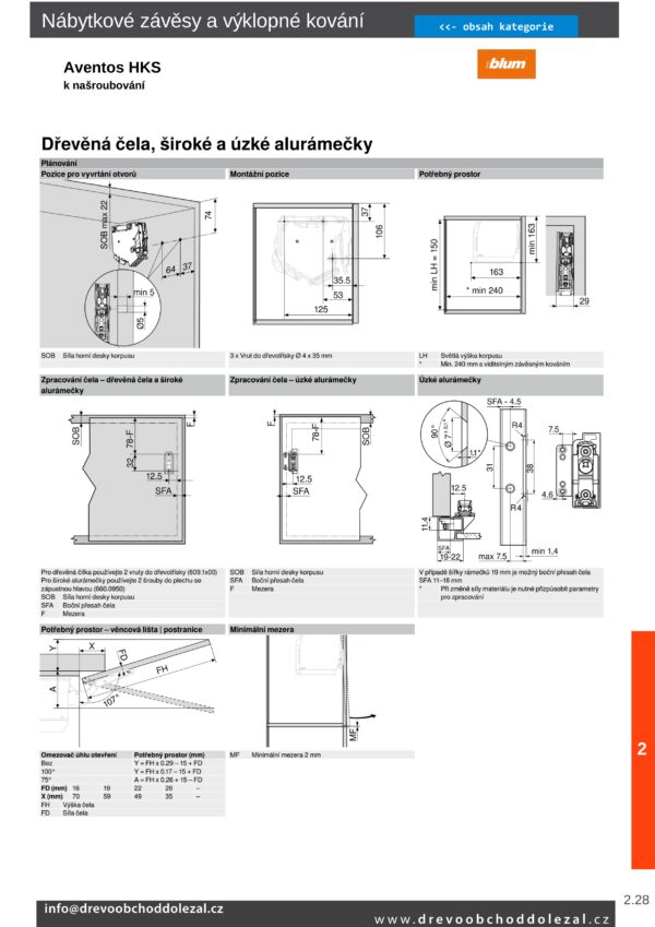 AVENTOS HK-S Blumotion zdvihač LF 960-2215, 20K2E01.02