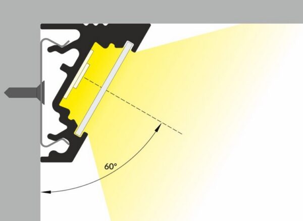 LED profil AL RW bílý úhlový 3m (30st/60st)
