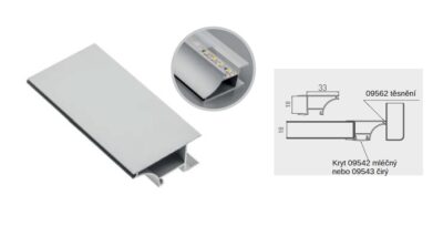 LED profil AL (DTD 18mm) věncový černý 3m
