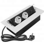 Zásuvkový el. box vyklopný 2x zasuvka 2x USB 2A 5V bílý