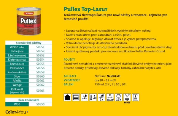 ADLER Pullex Top Lasur sipo 0,75l