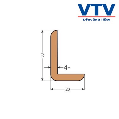 Lišta dřevěná L 3020   2,5m  c.12