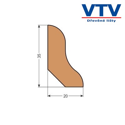 Lišta dřevěná P 3520 2,5m c.24 Lišta dřevěná P 3520 2,5m c.24