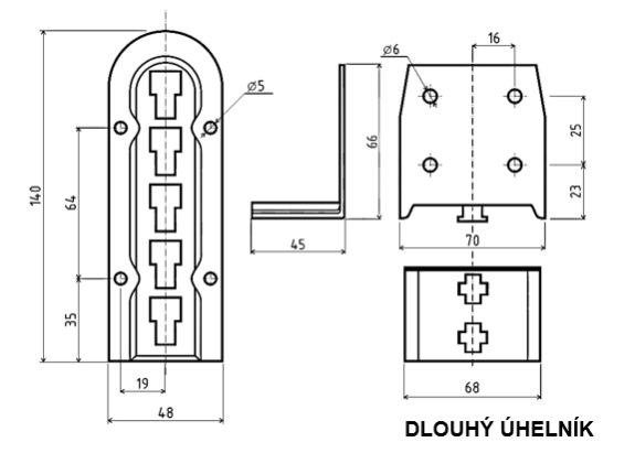 Postelové kov. sada (2ks) dlouhý uhelník 23.0610.E03.05 Postelové kov. sada (2ks) dlouhý uhelník 23.0610.E03.05